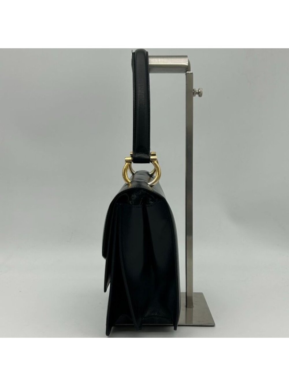 Celine Vintage Double Flap Handbag Small Leather Black - Picture 3 of 13